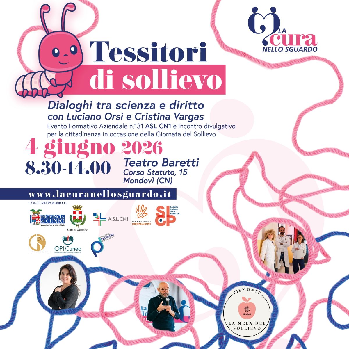 Tessitori di Sollievo: Dialoghi tra Scienza e Diritto - 4 giugno Teatro Baretti Mondovì